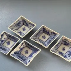 古織部 古い 陶器 菱形 小皿 盛皿 五枚 箱付 時代物 古織部 古い 陶器 菱形 小皿 盛皿 五枚 箱付 時代物 - メルカリ