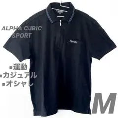 【セール☆】半袖ポロシャツ　黒　スポーツ　ゴルフ　運動着　カジュアル　古着　M