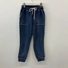 【a2024】ジョガーパンツ インディゴブルー ラインパンツ M レディース