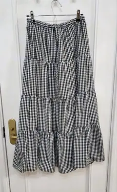 GU ギンガムチェック ロングスカート
