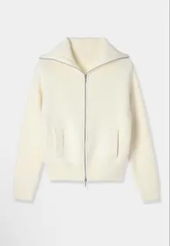 louren ジップアップニットカーディガン アイボリー