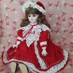 ▪️アンティークドールのドレス▪️52cmぐらいのドール向き▪️アンティーク素材使用 陶磁器のアンティークドールの種類と歴史 ～つややかな肌を持つ