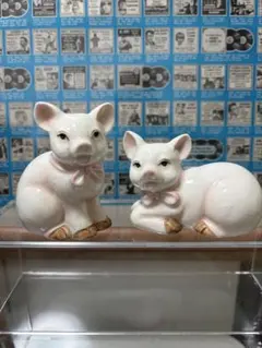 陶器製 子豚の置物 ソルト＆ペッパー