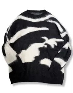 アニマル柄モヘア長袖セーター