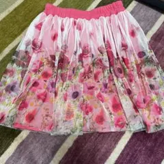 kp花柄シフォンスカート ピンク