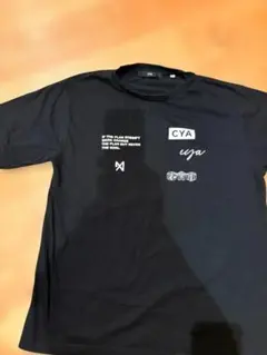 CYA メンズ Tシャツ ブラック クルーネック LL