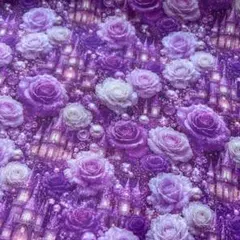 yukie限定新柄1㍍立体視感きらめく灯るお城薔薇柄シーチング綿プリント生地布