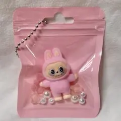 ミニチュアラブブ　マスコットフィギュア　キーホルダー　ピンク