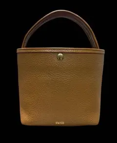 Ch!iii シュリンクレザーバスケット　ミニハンドバッグ　キャメル