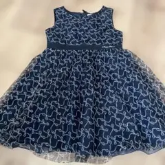 メゾピアノ　リボン柄　チュールワンピース130