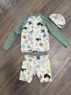 美品　BIT'Z(ビッツ)海の生き物図鑑柄　水着　3点セット