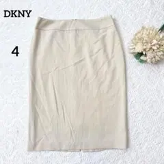 DKNY タイトスカート　ひざ丈　オフホワイト　ストレッチ　スリット