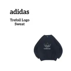80〜90s USAアディダス トレフォイルロゴスウェット ネイビー M