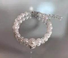 ハンドメイド パールブレスレット ホワイト