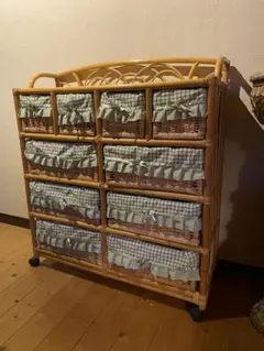 antique-古道具 シャービー フレンチ 木製 レトロ ラタンラック - メルカリ
