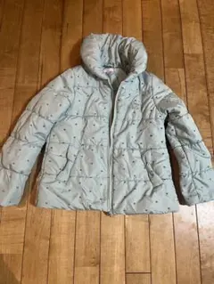 CRT CUTIE 160cm水色ハート模様フード付きダウンコート