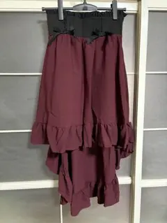 フィッシュテールスカート ボルドー リボン付き