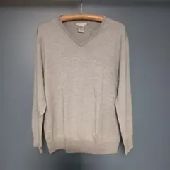 GAP イタリアンメリノウール Vネックセーター XL グレー