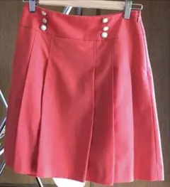 #赤 フレアスカート スカート 装飾ボタン付き ROPE PICNIC サイズM