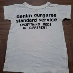 美品デニムダンガリーメッセージTシャツXS.100センチ