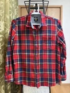Lee ネルシャツ レッド ネイビー チェック柄 Lサイズのサムネイル