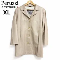 【高級/イタリア製】Peruzzi ペルッツィ 本革 レザージャケット 3XL