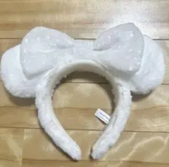 ディズニー ミニー カチューシャ スパンコール もこもこ 白 ホワイト