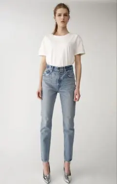 moussy ハイウエスト スキニーデニム ライトブルー