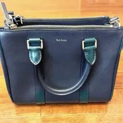 【美品】ポールスミス レザー 2way ショルダーバッグ ハンドバッグ ネイビーのサムネイル