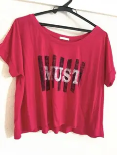 MUST ロゴ 半袖 Tシャツ ピンク系 M