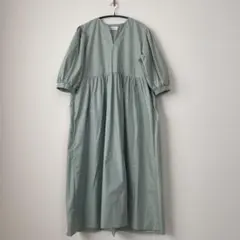 グリーン ロングシャツワンピース サイズFのサムネイル