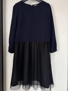 Indexネイビー ブラック ワンピースレース付き