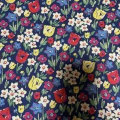 1m ネイビー　チュリープ　キャスキッドソン　オックス　デニム　生地　コットン