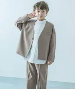 devirock フォーマルノーカラージャケットセットアップ　110 ベージュ