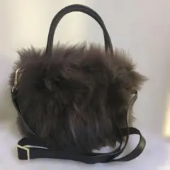 [未使用] ティエドゥール　フォックスファー2WAYショルダーバック　ブラウン