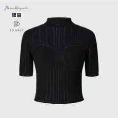 UNIQLO Mame Kurogouchi 3Dニット半袖トップス　ブラック