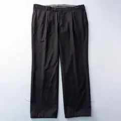 ビンテージ古着 1タック カスリ ロゴ トラッド クラシック ワイドスラックス