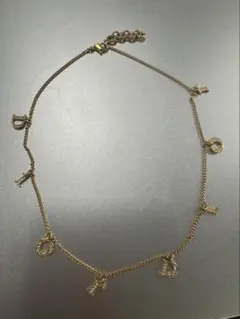 Christian Dior ロゴ ネックレス ゴールド