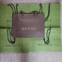 GUCCI ショッパー ブラウン 1点緑４点 約36cm x 48cm