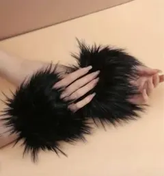 ブラックファーレッグウォーマー