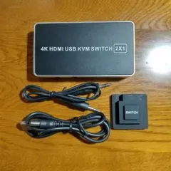 BLUPOW HDMI KVMスイッチ2×1 手元スイッチ付き