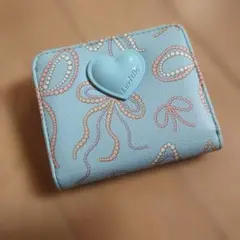 ハート模様のキッズ財布 水色