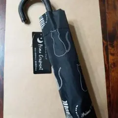 未使用 Primu Crescent 折りたたみ傘 猫柄 ブラック