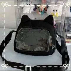 黒猫耳 推し活 ミニショルダー アイドルアニメ 缶バッジ イベント ショルダー