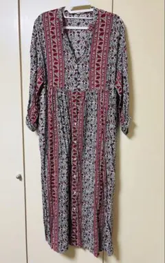 niko and…花柄 長袖ロングシャツワンピース