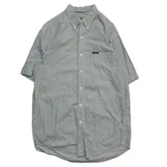90s チャップス ラルフローレン 半袖 ストライプ BDシャツ M 古着