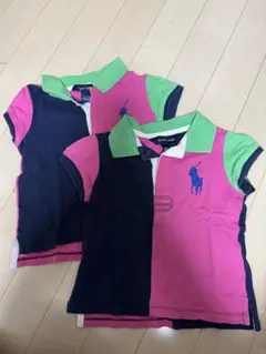 ラルフローレンRALPHLAURENバイカラーポロシャツ双子