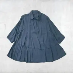 akane あむう 変形デザインシャツ リネン混 ジャケット チュニック 