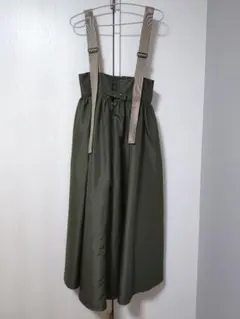 ミリタリーサロペットスカート ジャンパースカート ジャンスカ カーキ