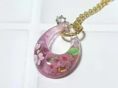 ◆004　最終値下げ　ハンドメイド　作家様　ネックレス　ペンダント　花　桜